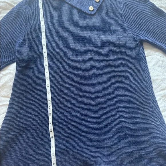 Habitat Navy Blue Cowl Neck Sweater Oversized Lagenlook Hippie Cotton Medium - Picture 7 of 8